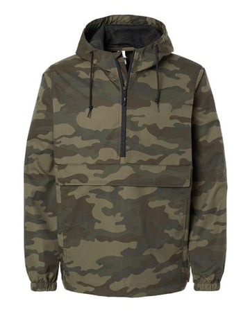 Camo Half Zip Nylon Anorak Jacket